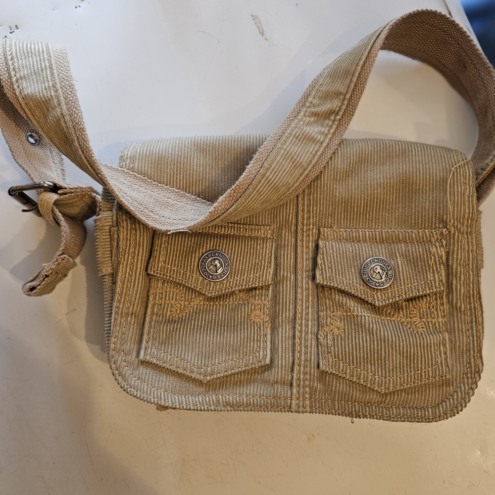 Duck Head Beige Corduroy Messenger Bag